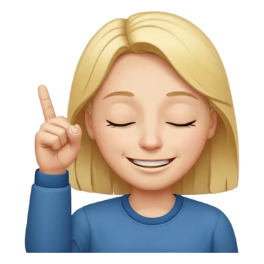 smiling face with closed eyes, raising the middle finger sticker