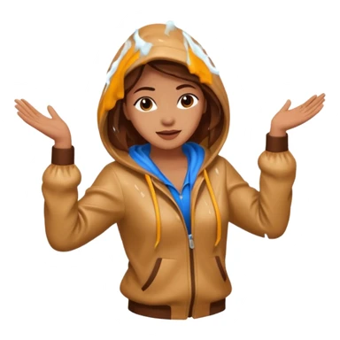 All Brown outline of a female dancing with thunder in the background  sticker