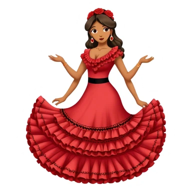 Mujer vestida de flamenco y el texto viva Andalucía sticker