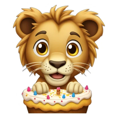 Lion de King jouet avec un gâteau d’anniversaire  sticker
