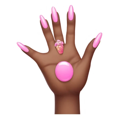 A cute hand with five fancy pink nails  sticker