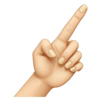 “Emoji-style hand making the letter ‘L’, with the index finger slightly curved. Clean, simple design, smooth shapes, neutral skin tone. White or transparent background, high resolution.” sticker