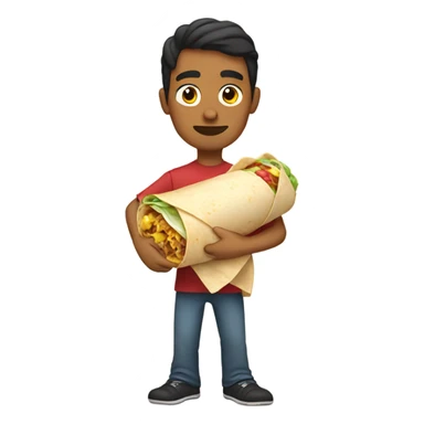 Mexican holding burrito sticker