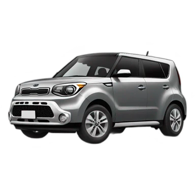 cartoon grey kia soul car esometric sticker