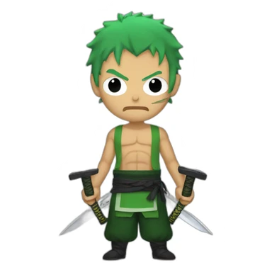 Zoro with three swords sticker