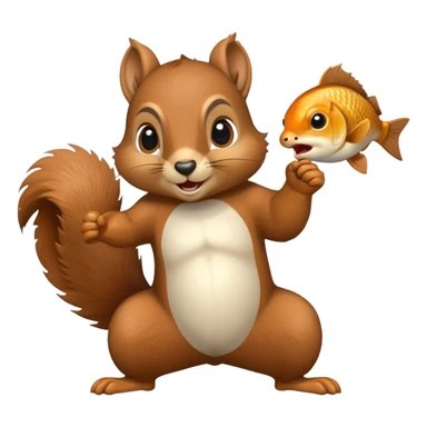 squirrel punching with a fish sticker