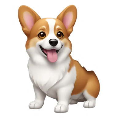 tricolor corgi with purchases sticker