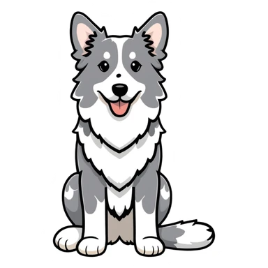 Grey spotted Merle Border Collie dog full body sticker