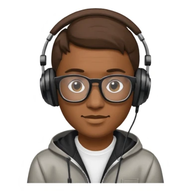 persona dj con audifonos , lentes y nombre FABRI sticker