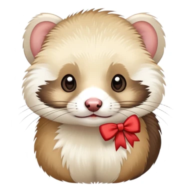 ferret with a bow sticker
