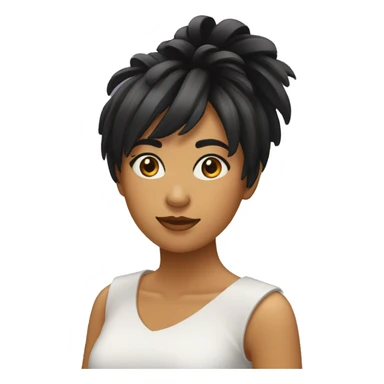 Chica con pelo negro con flequillo sticker