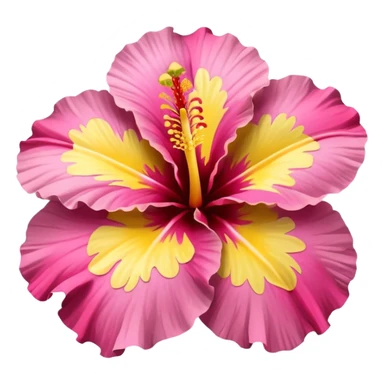 yellow and pink hibiscus flower sticker