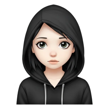 Emo girl with hoodie sticker