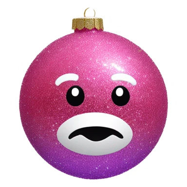 Pink ombre Christmas ornament with glitter  sticker