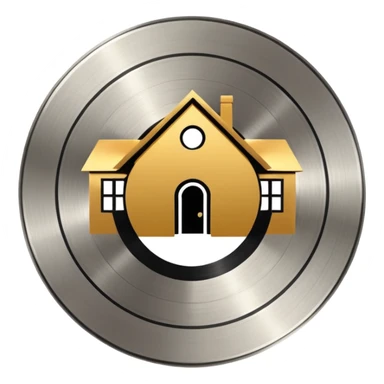 platinum vinyl with a golden house logo in the middle sticker