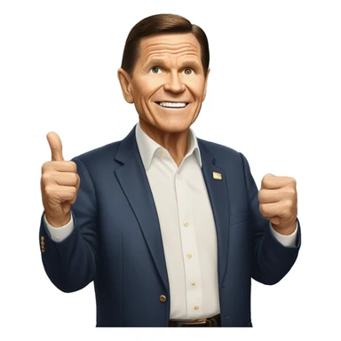 Kenneth Copeland standing up pointing forward  sticker