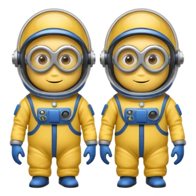 two minions with space suits sticker