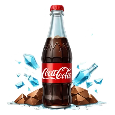 bottle of coke broken in the middle  sticker