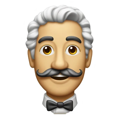 Hombre feliz pelo rodete y bigote estilo dali sticker