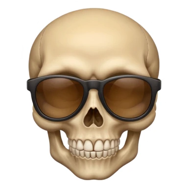 Make a skull face with sunglasses down a bit so you can see his eyes and his left eye brow up a bit make it look like an emoji sticker