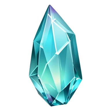 Cyan iridescent nebula crystal shard sticker