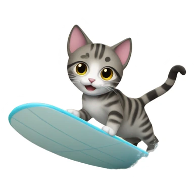 Cat surfing on waves sticker