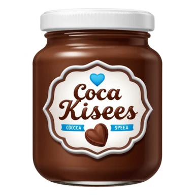 Jar of hazelnut chocolate spread and make the label say cocoa kisses with a white lid sticker