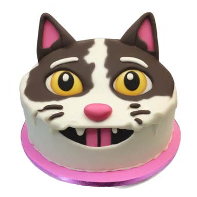 Half eaten cat themed Birthday Cake  sticker