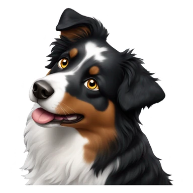 black tri australian shepherd with spots on nose sticker