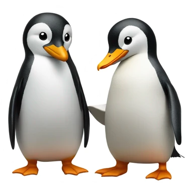 Penguin with duck on its shoulders big sticker