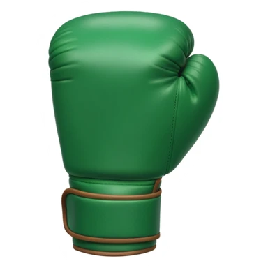 singular gree boxing glove with the back facing frontwards and pointed up sticker