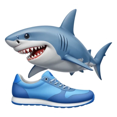 Shark with a blue shoes sticker
