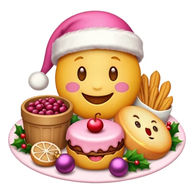 Chrismas cute pink emojis food sticker