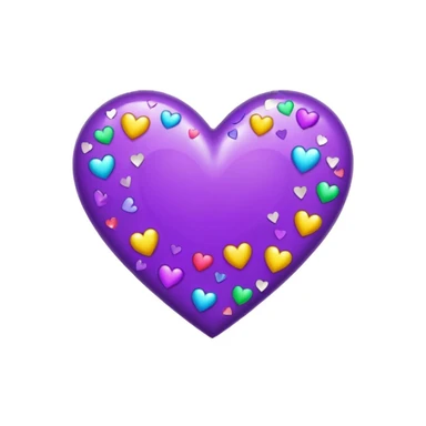 purple heart with a confetti pattern sticker