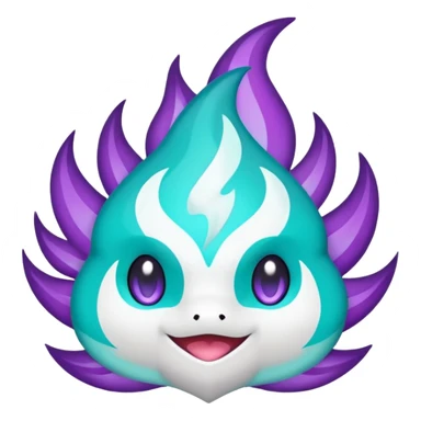 Rappidash pokemon white teal purple sticker