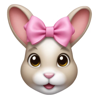 Bunny wearing a pink bow sticker