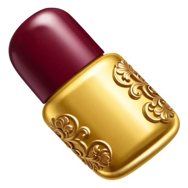 gold and burgundy rococo inflatable puffy nail polish sticker