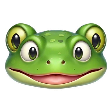 Green frog with its tongue sticking out and cross-eyed, silly expression sticker