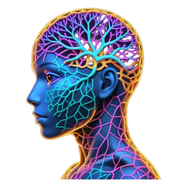 human silhouette with a neural network pattern inside the head sticker