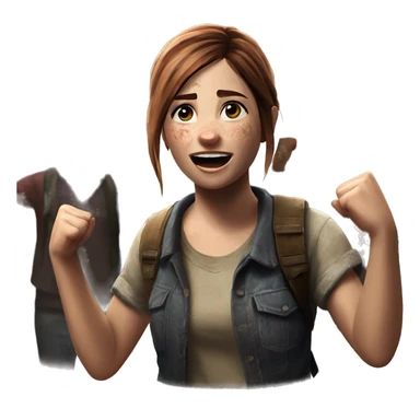 elle the last of us cheering sticker