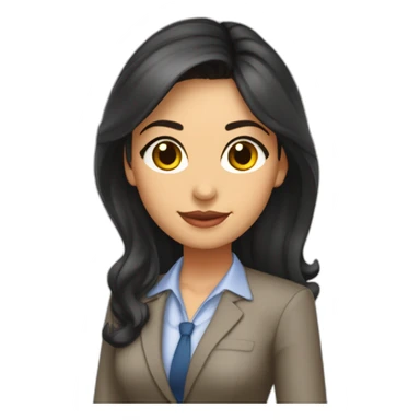 Secretaria joven morena cabello teñido lacio largo sticker