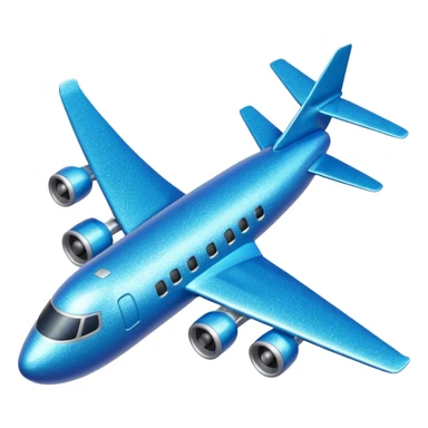 Glitter blue avião sticker