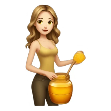 Beauty-caucasian-full-body-Girl and the pot of honey sticker