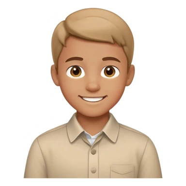 smiling boy in collared shirt sticker
