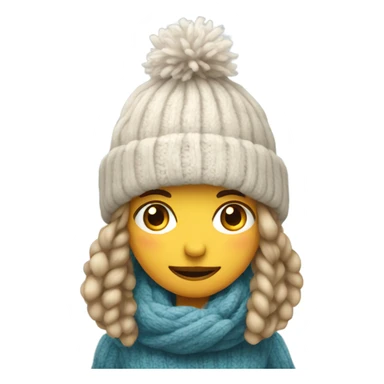 cold girl with wool hat  sticker
