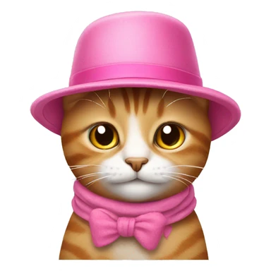 Cat wearing pink hat sticker