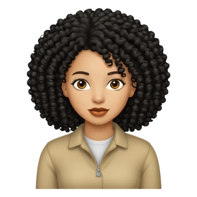 Uma mulher negra da pele clara com cabelo enrolado grande preto  sticker