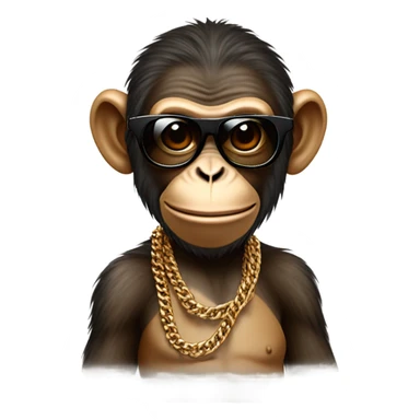 Monkey with chain wearing sunglasses smoking a cigar sticker