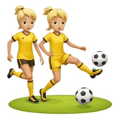 kids play soccer in yellow dress, yellow shrits, yellgow socks sticker