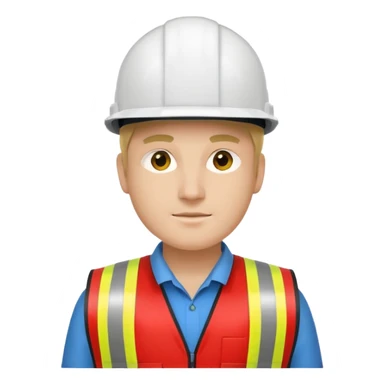 Arquitecto con casco blanco pero con chaleco de color rojo y cinta reflectivas dorado sticker